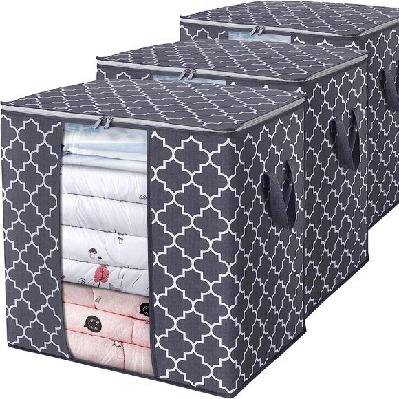 Storage Bags [3 Pack/100L] Large Blanket Clothes Organization and Storage‎ - Picture 1 of 5